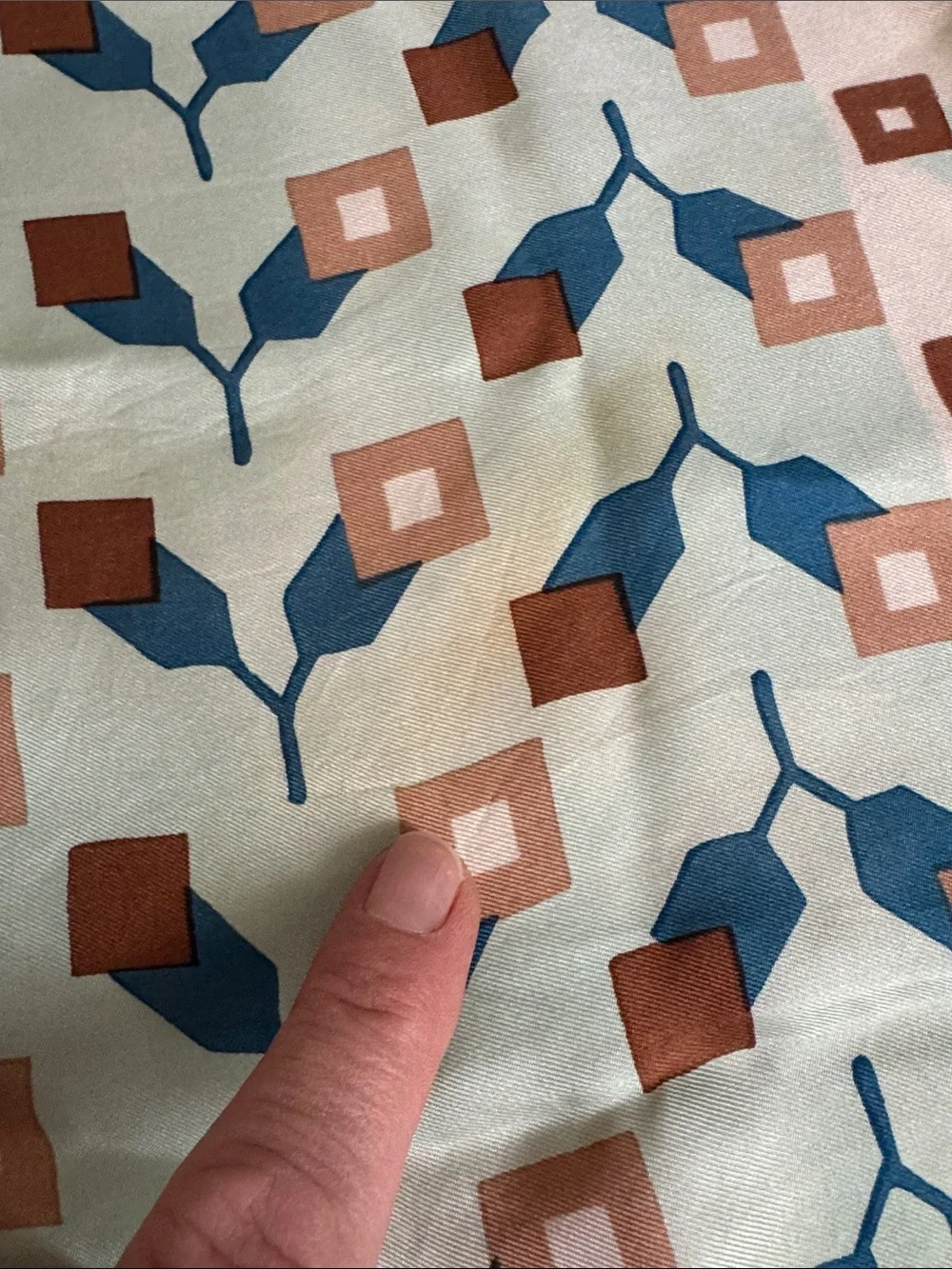 Christian Dior vintage silk scarf blue cream black